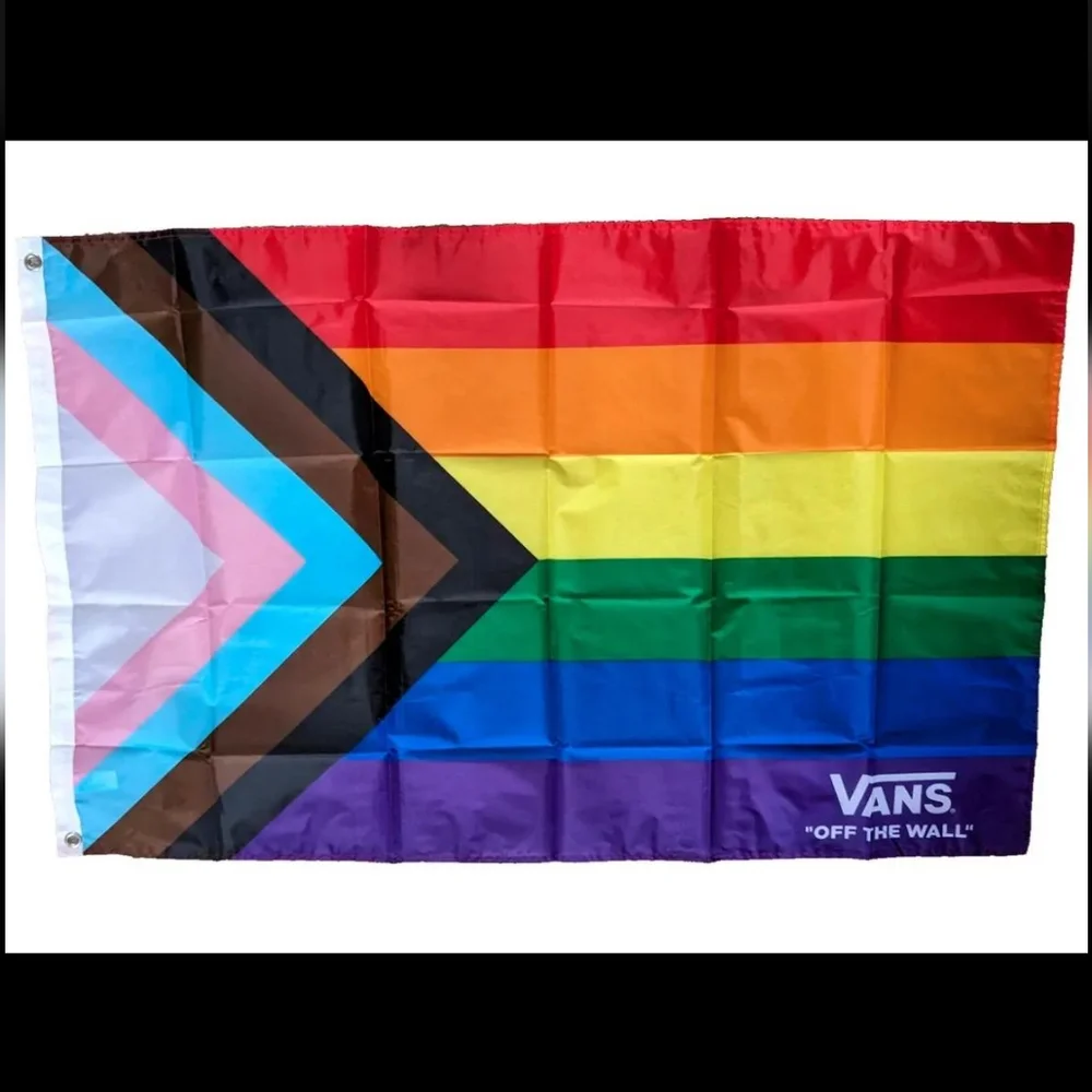 NEW Vans Family Rewards LGBT LGBTQIA+ Rainbow Pride Flag Logo Banner Art Color